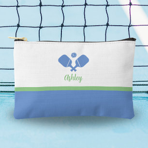 Personalized Pickleball Gift Preppy Blue Green  Accessory Pouch