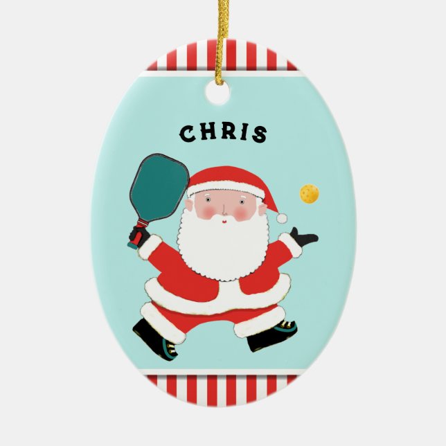 Personalized Pickleball Keepsake Ceramic Tree Decoration (Front)