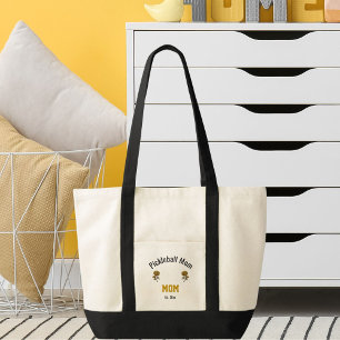 Personalized Pickleball Mom in Elegant Blush Gold Tote Bag