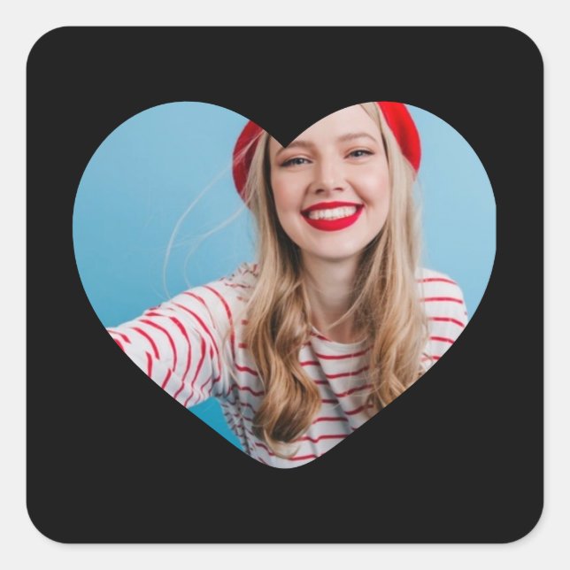 personalized picture sticker heart (Front)