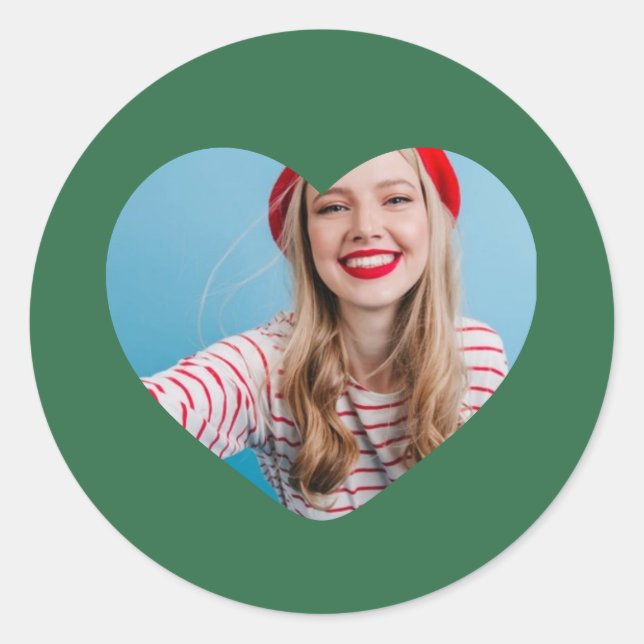 personalized picture sticker heart (Front)