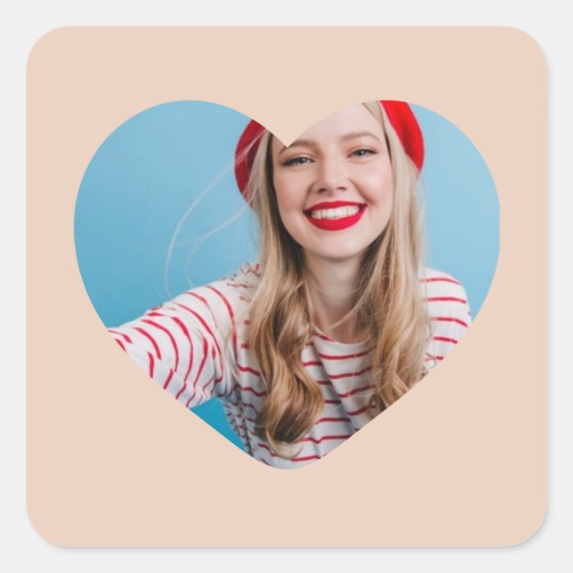 personalized picture sticker heart (Front)