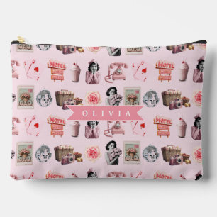 Personalized Pin-Up Glam Old Hollywood Retro Accessory Pouch