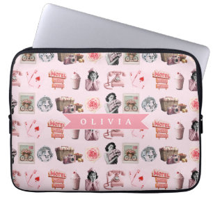 Personalized Pin-Up Glam Old Hollywood Retro Laptop Sleeve