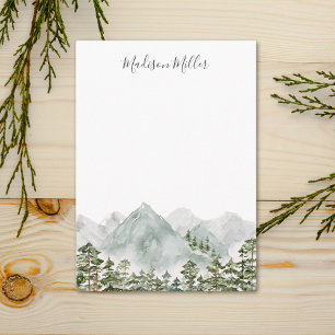 Personalized Pine Forest and Mountains Card