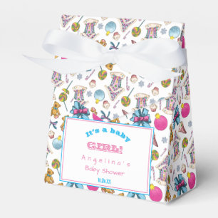 Personalized Pink And Blue Christmas Pattern Favour Box