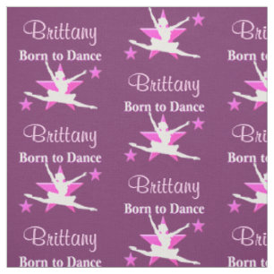 PERSONALIZED PINK AND PURPLE BALLET FABRIC