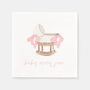 Personalized Pink Bow baby Shower Napkins