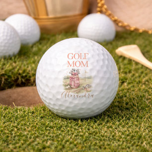 Personalized Pink Bow Golf Mom Balls
