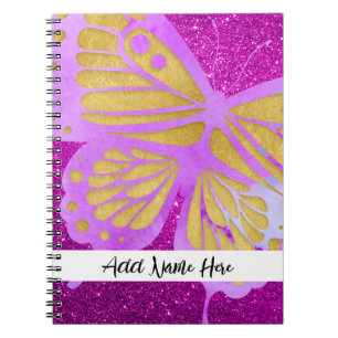 Personalized Pink Butterfly Notebook