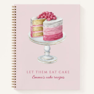 Personalized Pink Cake Recipe Notebook