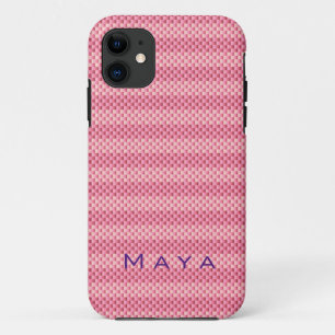 Personalized Pink carbon fiber patterned Case-Mate iPhone Case