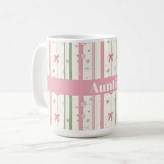 Personalized Pink Coquette Auntie Holiday Coffee Mug