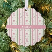 Personalized Pink Coquette Auntie Holiday