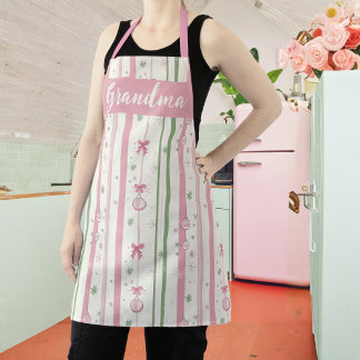 Personalized Pink Coquette Grandma Apron