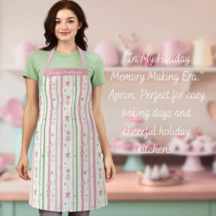Personalized Pink Coquette Holiday Era Apron