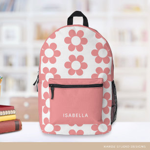 Personalized Pink Daisy Girl Backpack