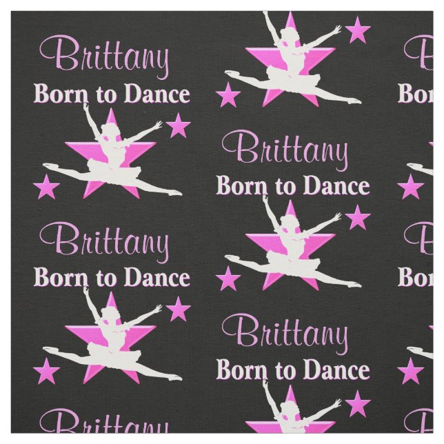 PERSONALIZED PINK DANCING STAR FABRIC (Swatch)