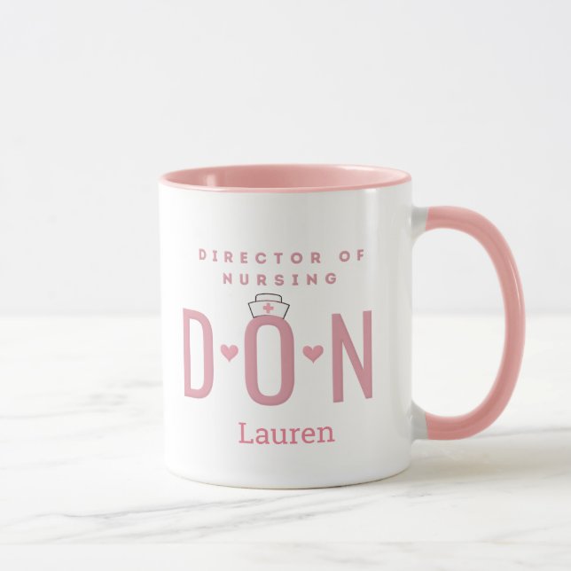 Personalized Pink DON Director of Nursing Mug (Right)