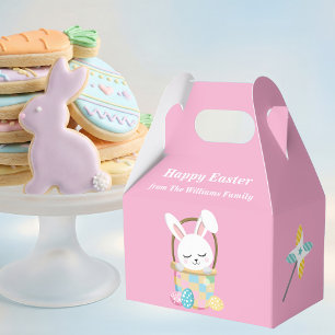 Personalized Pink Easter Bunny Party Favour Box