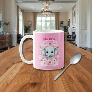 Personalized Pink Elephant Mug