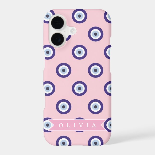 Personalized Pink Evil Eye Pattern Gifts With Name (Back)