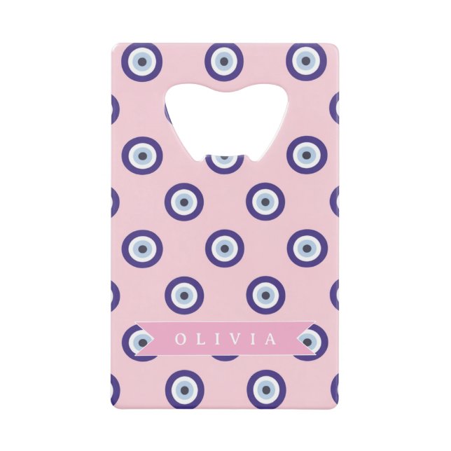 Personalized Pink Evil Eye Pattern Gifts With Name (Front)