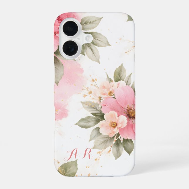 Personalized Pink Floral Case for Women (Back)