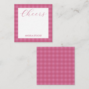 Personalized Pink Gingham Card