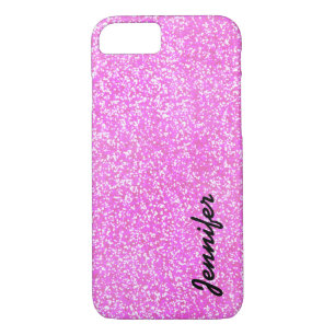 PERSONALIZED Pink GIRLY GLITTER CASE WITH NAME
