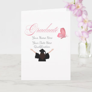 Personalized Pink Graduate Gift, Custom Name  Card