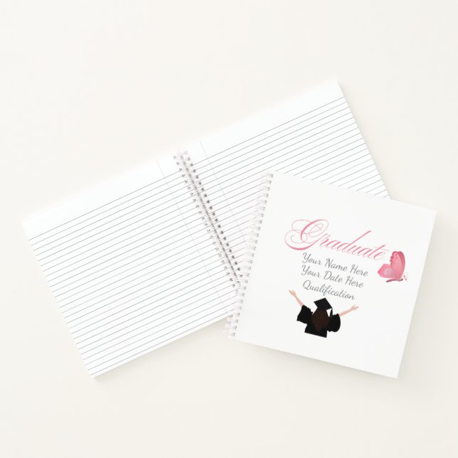 Personalized Pink Graduate Gift, Custom Name  Notebook (Inside)
