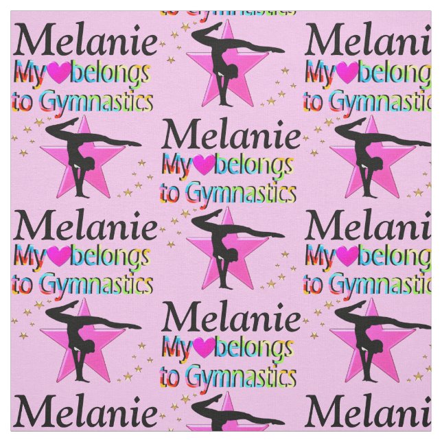 PERSONALIZED PINK GYMNASTICS STAR FABRIC (Swatch)