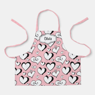 Personalized Pink Hearts Apron
