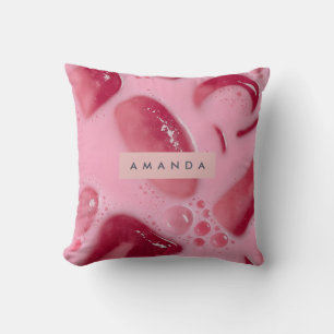 Personalized Pink Ice and Bubbles Aesthetic Cushion