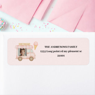 Personalized Pink Ice Cream Truck Birthday