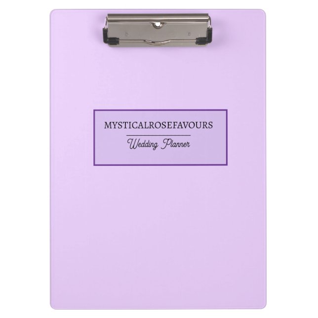 Personalized Pink Lavender Clipboard (Front)