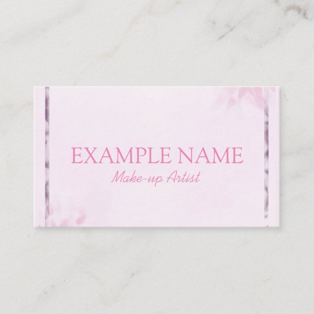 Personalized "Pink Leaf" (American) Business Card (Front)