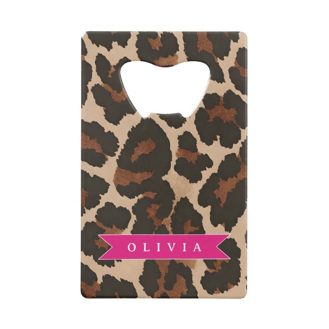 Personalized Pink Leopard Print Chic Animal Print (Front)
