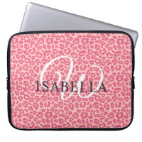 Personalized Pink Leopard Print Name Monogram