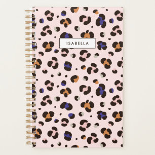 Personalized Pink Leopard Print Planner