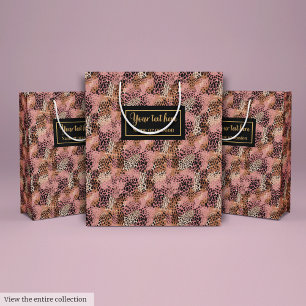 Personalized pink leopard skin luxury gift wrap medium gift bag