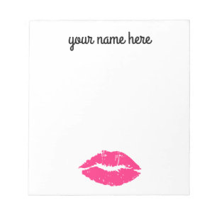 Personalized Pink Lips Notepad