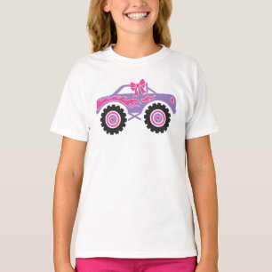 Personalized Pink Monster Truck Shirt For Girls