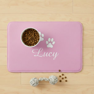 Personalized Pink Pet Feeding Mat with Name