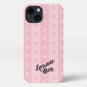 Personalized Pink Polka-Dot iPhone Case