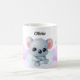 Personalized Pink & Purple Koala Mug – Custom Name