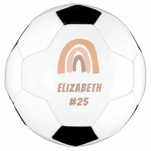 Personalized Pink Rainbow Girls Soccer Ball