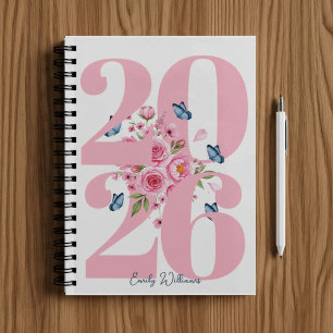 Personalized Pink Rose  Planner