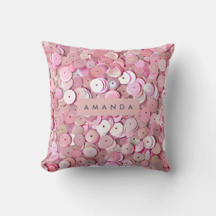 Personalized Pink Sequin Shimmer Cushion